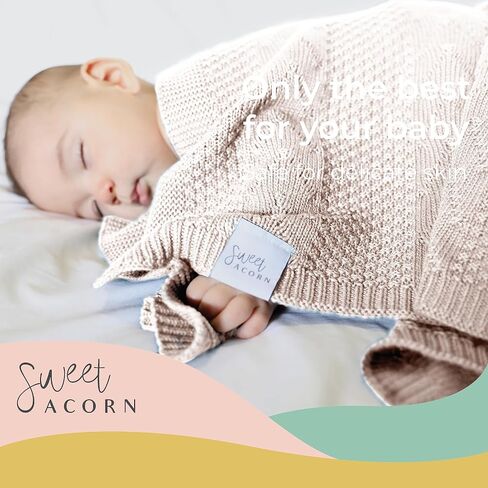 Knit Baby Blanket in Elegant Pattern, Organic Cotton Blankets for Crib or Stroller, Receiving Blankets - Salt White in Saudi Arabia