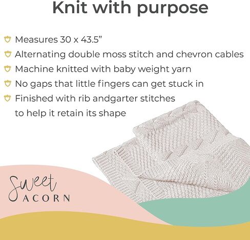 Knit Baby Blanket in Elegant Pattern, Organic Cotton Blankets for Crib or Stroller, Receiving Blankets - Salt White in Saudi Arabia