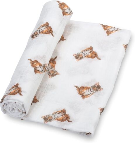 LollyBanks Baby Swaddle Blankets, 100% Organic Cotton Muslin Baby Blanket | 47" x 47", Lightweight Receiving Blanket for Nursing, Stroller, Boys & Girls (Golf Print) in Saudi Arabia