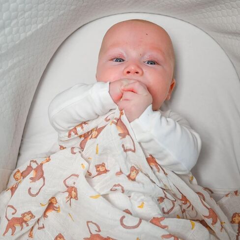 LollyBanks Baby Swaddle Blankets, 100% Organic Cotton Muslin Baby Blanket | 47" x 47", Lightweight Receiving Blanket for Nursing, Stroller, Boys & Girls (Golf Print) in Saudi Arabia