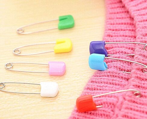 Kinteshun Baby Safety Pins,Kid Secure Clips Diaper Bib Nappy Pin with Safe Lock(50pcs,1.6 inches,7 Assorted Candy Colors) in Saudi Arabia