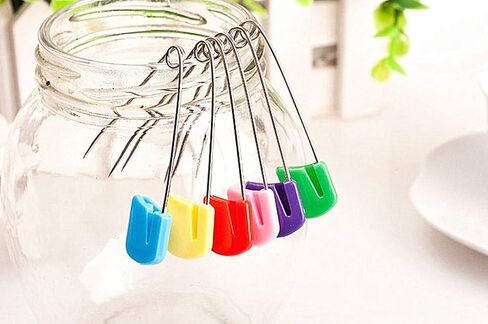 Kinteshun Baby Safety Pins,Kid Secure Clips Diaper Bib Nappy Pin with Safe Lock(50pcs,1.6 inches,7 Assorted Candy Colors) in Saudi Arabia