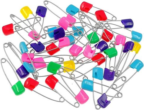 Kinteshun Baby Safety Pins,Kid Secure Clips Diaper Bib Nappy Pin with Safe Lock(50pcs,1.6 inches,7 Assorted Candy Colors) in Saudi Arabia