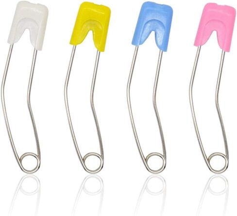 NX Garden 12pcs Curved Safety Pins Plastic Head Safety Locking Baby Cloth Diaper Nappy Pins for Baby Care in Saudi Arabia