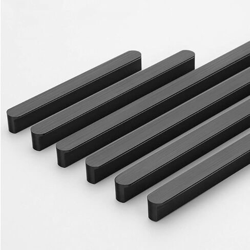 D Handle,Door Cupboard Knobs,Furniture Drawer Pulls,Hidden Kitchen Door Handles 2 Pcs Black Cabinet Handles Aluminum Invisible Door Handle with Screws Drawer Handles for Wardrobe,Home Decor,Furniture, in Kuwait