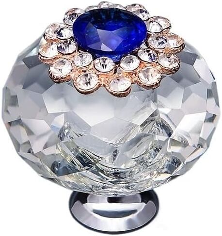 MAHIE 40MM Crystal Knob European Modern Crystal Furniture Handle Wardrobe Door Shower Room Glass Drawer Handle Diamond Pearl Handle Cheerfully (Color : 3, Size : 40mm X 45mm) in Kuwait