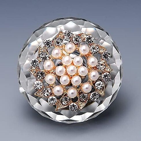 MAHIE 40MM Crystal Knob European Modern Crystal Furniture Handle Wardrobe Door Shower Room Glass Drawer Handle Diamond Pearl Handle Cheerfully (Color : 3, Size : 40mm X 45mm) in Kuwait