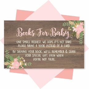 25 Book Request Baby Shower Guest Book Alternative - Deer Baby Shower Invitation Inserts, Books For Baby Shower Request Cards, Bring A Book Instead Of A Card, Baby Shower Book Request For Girls in Kuwait