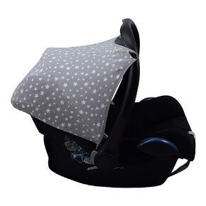 مظلة بغطاء رأس قطنية للأطفال من JYOKO متوافقة مع Maxi COSI Cabriofix، Pebble (سلسلة سوداء)
