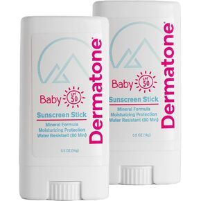 Dermatone Baby Sunscreen Stick SPF50 - Zinc Oxide Mineral Sunscreen for Babies, Toddlers, Kids, Broad Spectrum Fragrance Free Protection, Water-resistant, 0.5 oz (1)