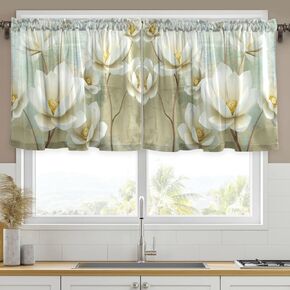 Blue Magic Butterfly Kitchen Curtains and Valance Set Rod Pocket Window Treatment Tier Pair for Bathroom Living Room Bohemian Decor, 57x36 Inch