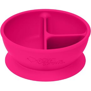 green sprouts Learning Bowl | Helps toddler develop independent eating skills | Heat-resistant silicone, Suction cup base with easy-release tab, 3 sections marked to measure portions, Dishwasher safe in Kuwait