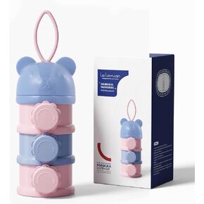 AMOCHY 3 Layers Stackable Formula Dispenser,Portable Formula Container with Carry Handle for Travel,Non Spill Stackable Snack Storage Container 13OZ in Kuwait