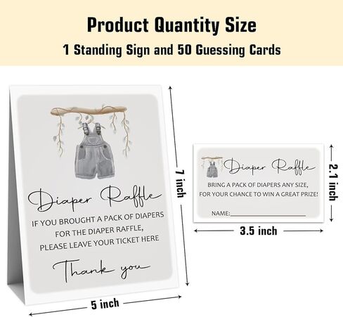 مجموعة ألعاب استحمام الطفل - تتضمن 1 لافتة يانصيب للحفاضات و50 تذكرة يانصيب للحفاضات، ملابس بوهو بوي للأطفال، لوازم تزيين حمام الطفل لألعاب الحفلات التي تكشف عن جنس الطفل - niaobu-b011 in Kuwait