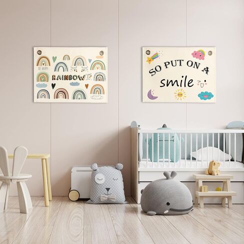2Pcs Blank Printing Wall Banner, Canvas Hanging Flags, Wall Sign Decor for Bedroom, Baby Nursery and Playroom.（beige） in Saudi Arabia