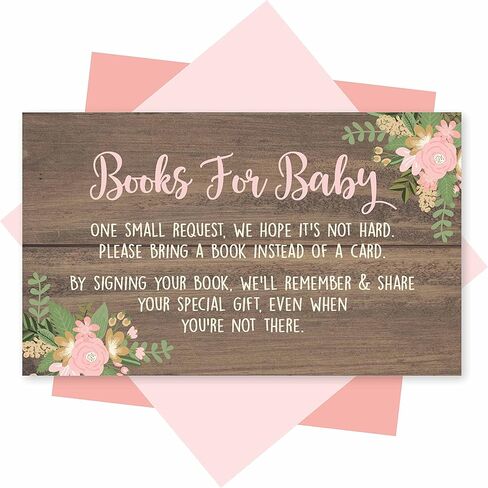 25 Book Request Baby Shower Guest Book Alternative - Deer Baby Shower Invitation Inserts, Books For Baby Shower Request Cards, Bring A Book Instead Of A Card, Baby Shower Book Request For Girls in Saudi Arabia