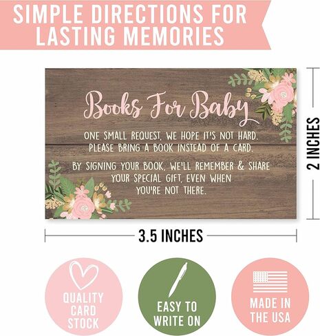 25 Book Request Baby Shower Guest Book Alternative - Deer Baby Shower Invitation Inserts, Books For Baby Shower Request Cards, Bring A Book Instead Of A Card, Baby Shower Book Request For Girls in Saudi Arabia