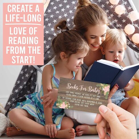 25 Book Request Baby Shower Guest Book Alternative - Deer Baby Shower Invitation Inserts, Books For Baby Shower Request Cards, Bring A Book Instead Of A Card, Baby Shower Book Request For Girls in Saudi Arabia