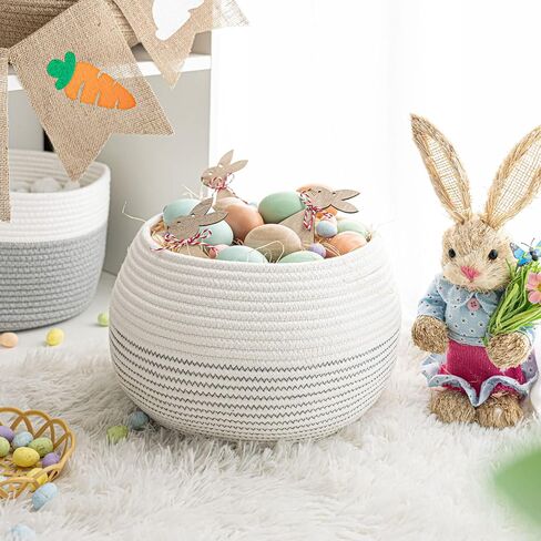 Goodpick Round Small Wicker Storage Basket for Shelves, 10" x 8.3", Jute | Woven Baby Basket with Handles， Decorative Gift Basket, Fits Living Room Nursery Toys & Towels Storage, Plant Baskets Indoor in Saudi Arabia
