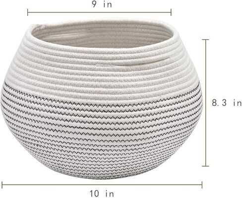 Goodpick Round Small Wicker Storage Basket for Shelves, 10" x 8.3", Jute | Woven Baby Basket with Handles， Decorative Gift Basket, Fits Living Room Nursery Toys & Towels Storage, Plant Baskets Indoor in Saudi Arabia