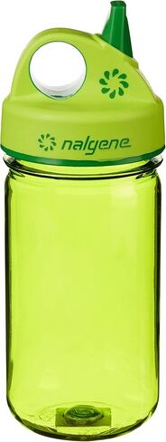 زجاجات مياه Nalgene Kids Sustain Grip-N-Gulp مصنوعة من مواد مشتقة من 50% من النفايات البلاستيكية، كوب مضاد للتسرب، متين، خالي من BPA وBPS، آمن للاستخدام في غسالة الأطباق، قابل لإعادة الاستخدام، 12 أونصة، بركان برتقالي in Kuwait
