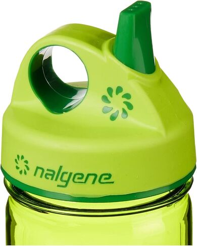 زجاجات مياه Nalgene Kids Sustain Grip-N-Gulp مصنوعة من مواد مشتقة من 50% من النفايات البلاستيكية، كوب مضاد للتسرب، متين، خالي من BPA وBPS، آمن للاستخدام في غسالة الأطباق، قابل لإعادة الاستخدام، 12 أونصة، بركان برتقالي in Kuwait