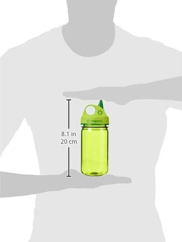 زجاجات مياه Nalgene Kids Sustain Grip-N-Gulp مصنوعة من مواد مشتقة من 50% من النفايات البلاستيكية، كوب مضاد للتسرب، متين، خالي من BPA وBPS، آمن للاستخدام في غسالة الأطباق، قابل لإعادة الاستخدام، 12 أونصة، بركان برتقالي in Kuwait