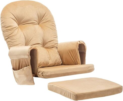 وسائد بديلة من Paddie Glider Rocker مع مساحة تخزين مخملية قابلة للغسل وغير قابلة للانزلاق للكرسي الهزاز المنزلق، 5 قطع، رمادي داكن in Kuwait