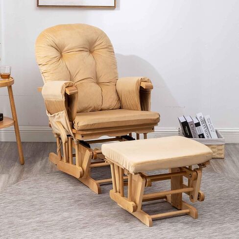 وسائد بديلة من Paddie Glider Rocker مع مساحة تخزين مخملية قابلة للغسل وغير قابلة للانزلاق للكرسي الهزاز المنزلق، 5 قطع، رمادي داكن in Kuwait
