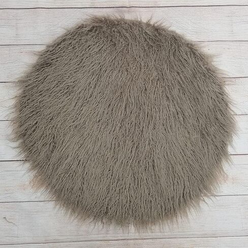 Newborn Photo Props Faux Fur Round 23.6 inch Soft Baby Boy Girl Photo Blanket Studio Photo Mat (Mint) in Kuwait