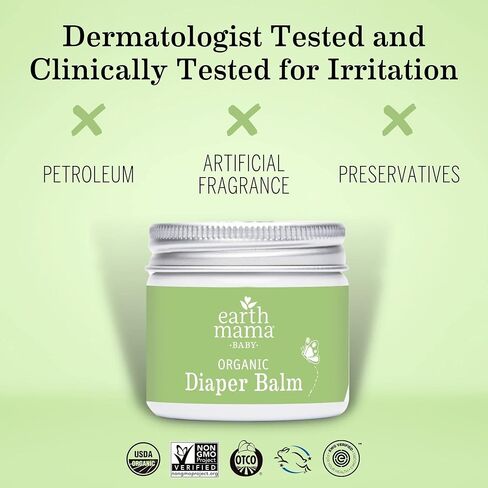 Earth Mama Organic Diaper Balm 2-Ounce | Diaper Cream for Baby | EWG Verified, Petroleum & Artificial Fragrance-Free with Calendula for Sensitive Skin in Saudi Arabia