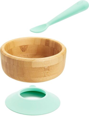 Munchkin® Bambou™ Suction Bowl and Silicone Spoon for Babies and Toddlers, Non-Toxic Bamboo in Saudi Arabia