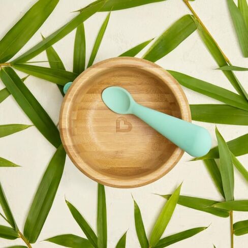 Munchkin® Bambou™ Suction Bowl and Silicone Spoon for Babies and Toddlers, Non-Toxic Bamboo in Saudi Arabia