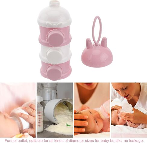 3 Powder Home Feeding Stackable 3 Layer Stackable Formula Dispenser Kids Storage Travel Dispenser Milk for Non- Spill Food Case Snack Formula Portable Simple in Kuwait