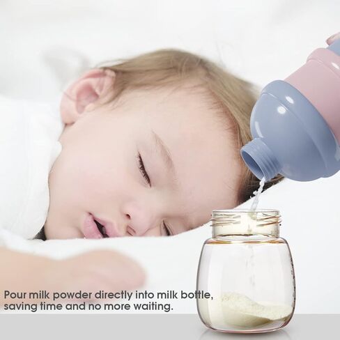 AMOCHY 3 Layers Stackable Formula Dispenser,Portable Formula Container with Carry Handle for Travel,Non Spill Stackable Snack Storage Container 13OZ in Kuwait