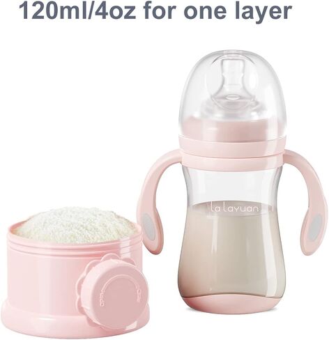 AMOCHY 3 Layers Stackable Formula Dispenser,Portable Formula Container with Carry Handle for Travel,Non Spill Stackable Snack Storage Container 13OZ in Kuwait