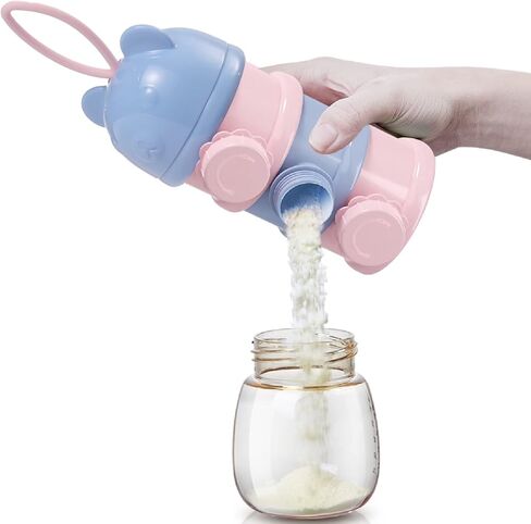 AMOCHY 3 Layers Stackable Formula Dispenser,Portable Formula Container with Carry Handle for Travel,Non Spill Stackable Snack Storage Container 13OZ in Kuwait