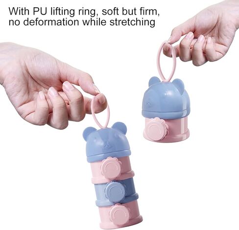 AMOCHY 3 Layers Stackable Formula Dispenser,Portable Formula Container with Carry Handle for Travel,Non Spill Stackable Snack Storage Container 13OZ in Kuwait