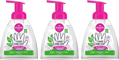 dapple Foaming Hand Soap Baby, Lavender, 13 Fl Oz Pump Bottle (Pack of 3) - Gentle, Plant Based, Hand Wash Baby Soap - Hypoallergenic for Sensitive Skin in Saudi Arabia