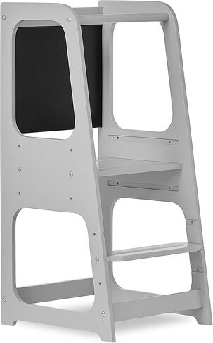 Explora Tower & Step Stool in Black, Anti-Slip Base, Multipurpose Kids Step Stool, 3 Platform Heights, Chalkable Black Board in Kuwait