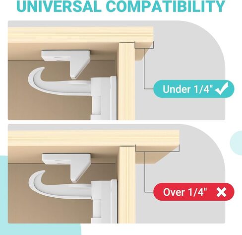 أقفال خزانة لسلامة الطفل - 12 قطعة من خزائن حماية الأطفال بمزالج أقفال للأطفال الرضع والأطفال الصغار، بدون لاصق حفر، قفل خزانة غير مرئي للأطفال، لمعظم الخزانات والأدراج والخزائن in Kuwait