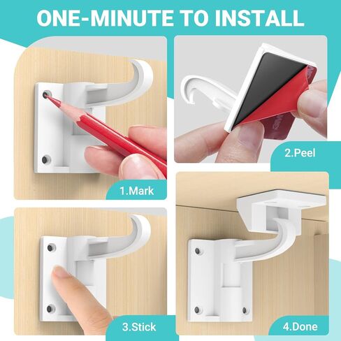 أقفال خزانة لسلامة الطفل - 12 قطعة من خزائن حماية الأطفال بمزالج أقفال للأطفال الرضع والأطفال الصغار، بدون لاصق حفر، قفل خزانة غير مرئي للأطفال، لمعظم الخزانات والأدراج والخزائن in Kuwait