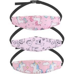 3 Pack Baby Carseat Head Support,STEVE YIWU Head Support Band for Car Seat Naps Stroller Seat Sleeping Headrest Adjustable Car Seat Head Band Suitable for All-Aged Kids (Pink) in Saudi Arabia