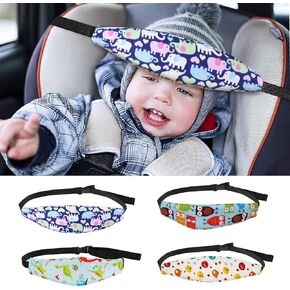 LXPKKIG 4 Pieces Baby Head Support for Car, Toddler Car Seat Head Band Strap Stroller Seat Sleeping Headrest Neck Relief Head Strap Headband for Kids Children Toddler (Bear, Elephant, Owl, Dinosaur) in Kuwait