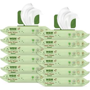 مناديل مبللة للأطفال غير معطرة من WBM Care - 12 عبوة قابلة للطي، (إجمالي 576 قطعة)، 12 قطعة in Kuwait