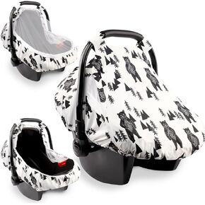 Baby Car Seat Cover，Infant Car Seat Cover for Boys Girls，Car Window Shade for Baby，Breathable & Soft, Bear