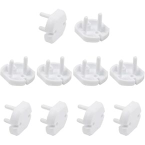 Heyiarbeit 10pcs Outlet Covers Child Proof Plug Cover Electrical Protector Safety Caps for Home Office Electrical Outlets Child Safety Socket Cover 2 Holes White in Saudi Arabia