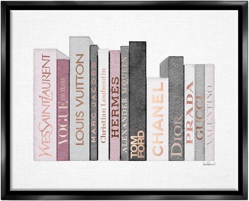 Stupell Industries Fashion Designer Bookstack Pink Grey Watercolor, Design by Amanda Greenwood, 16 x 20 in Saudi Arabia