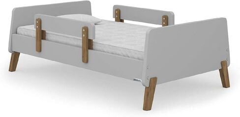 Muse Toddler Bed with Removable Rails – Toddler and Kids Bed Set Fits Standard Crib Mattress, Holds up to 50 Lbs. – Modern, Easy-to-Assemble, 55.15x 31.26x17.95 in, White + Natural in Saudi Arabia