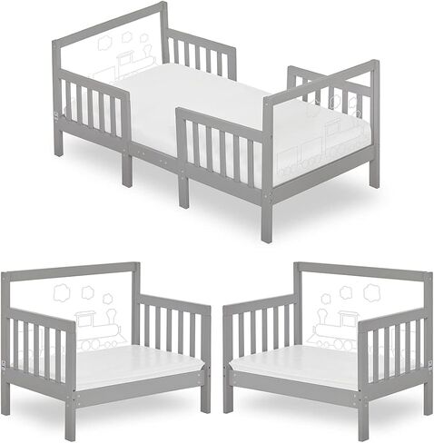 Star 3 in 1 Convertible Toddler Bed in Cool Navy, Converts to Chair&Table, Non-Toxic Finish, JPMA Certified, Made of Durable & Sustainable Pinewood in Kuwait